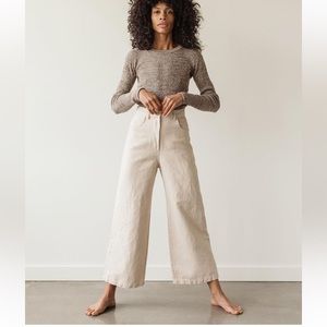 First Rite wide leg linen/cotton pant size large